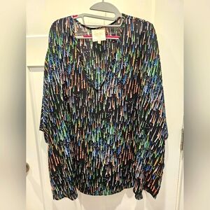 Sincerely Mary Abstract Print Oversized Blouse – One Size